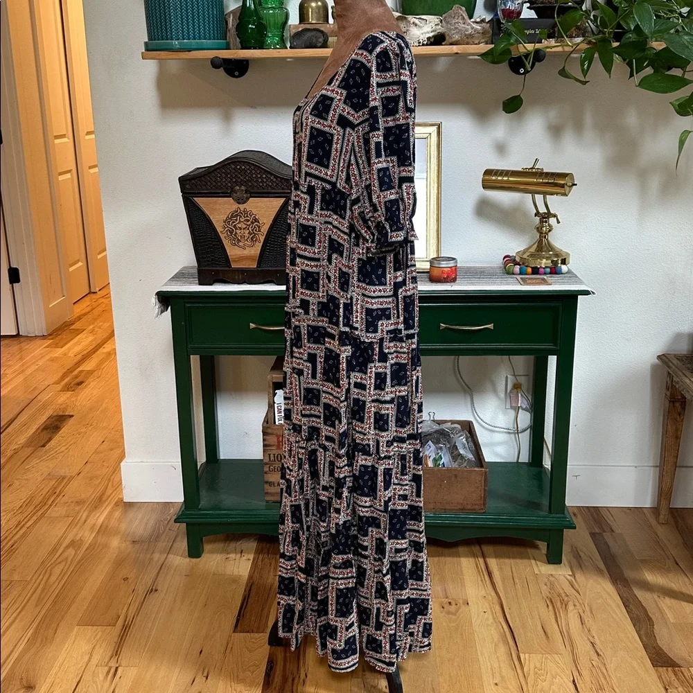 Empire Waist Tiered Maxi Dress with Cottagecore Vibe - Picture 2 of 11